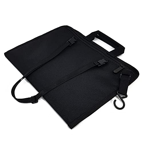 SO~MINE Touch Screen Tablet Case | With Compatible Cover | Organizer Bag | 6 Storage Pockets | Fits Over Airplane and Car Seat Backs | Adjustable Hanging Strap
