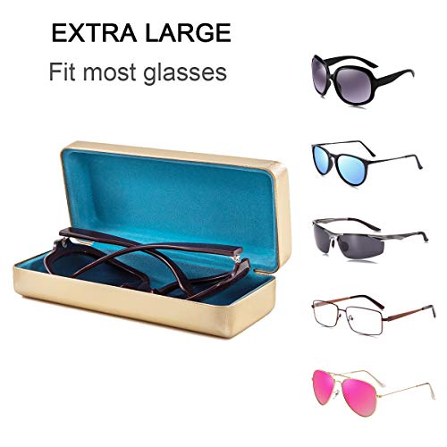 TRIUMPH VISION Sunglasses Case Hard Shell Glasses Case Eyewear Eyeglasses - color: Gold, size: Large for sunglasses