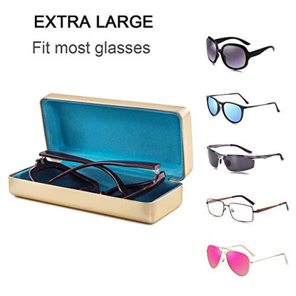 TRIUMPH VISION Sunglasses Case Hard Shell Glasses Case Eyewear Eyeglasses - color: Gold, size: Large for sunglasses