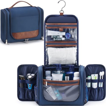 Ralnitote Toiletry Bag for Men, Large Hanging Travel Toiletry Bag, Navy - color: Navy