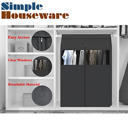 Simple Houseware 30"W x 54"H Garment Cover with Bottom Seal & Clear Window