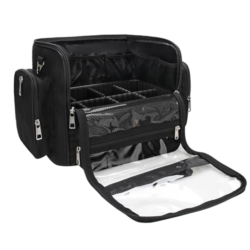 Professional Makeup Brush Bag, Makeup Artist Travel Makeup Brush Case - color: l black, size: XL