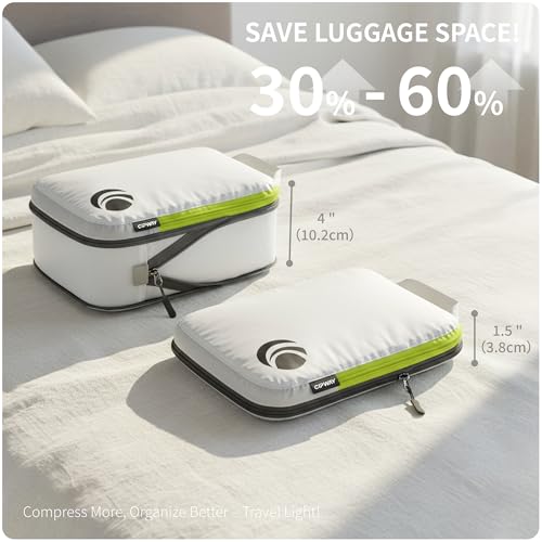 Cipway Compression Packing Cubes Set (White 6pcs) - color: White, size: 6PCS