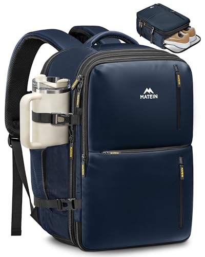 MATEIN Personal Item Backpack 18x14x8, Expandable Underseat Travel Backpack - color: Blue