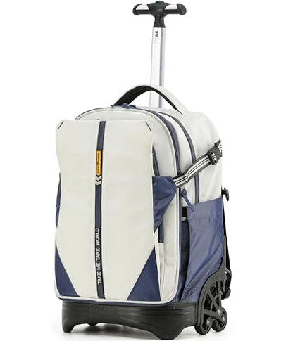 NEW TILAMI 18 Inch Expandable Rolling Backpack Stair-Climbing for School - color: White