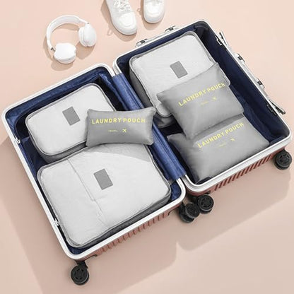Packing Cubes 6 Set Travel Essentials for Carry on Luggage Organizers Suitcase Travel Accessories (Grey) - color: 6 Set Grey