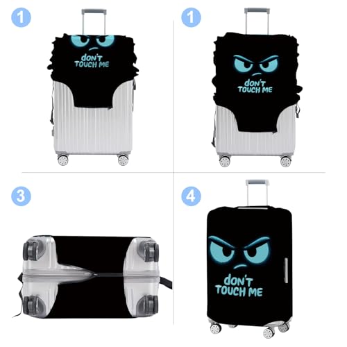 Don't Touch Me Luggage Cover Washable Suitcase Protector Anti-scratch Suitcase cover Fits 24-26 Inch Luggage M - color: Don't Touch Me, size: M(24-26inch suitcase)