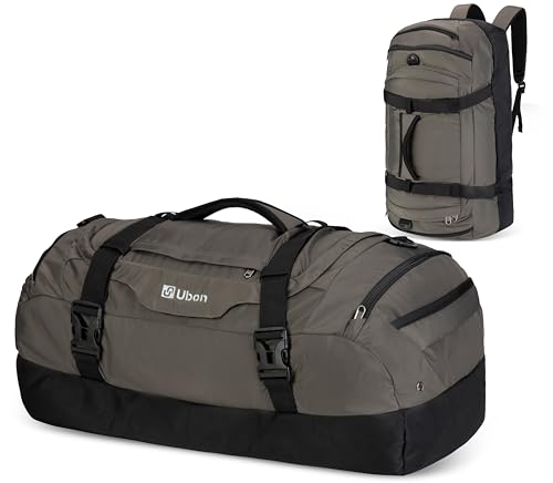 Ubon Convertible Duffel Backpack Weekender Gym Bag with Shoe Compartment - color: Grey, size: 80L