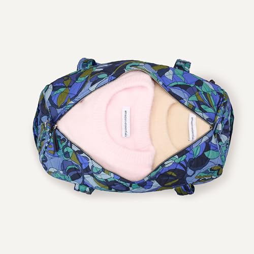 Amazon Essentials Women's Quilted Weekender Duffel Bag, Blue Paisley, One Size - color: Blue Paisley