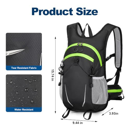10L Small Hiking Backpack for Men Women, Lightweight Hiking Daypack - color: Dark Black