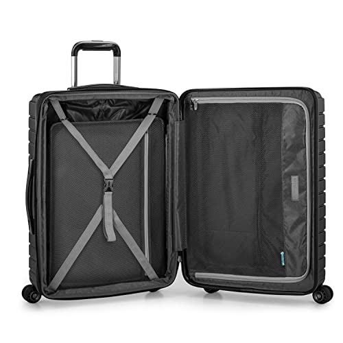 Traveler's Choice Archer Polycarbonate Hardside Spinner Luggage Set,Tie Down Straps, Black, 3-Piece - color: Black, size: 3-Piece Set