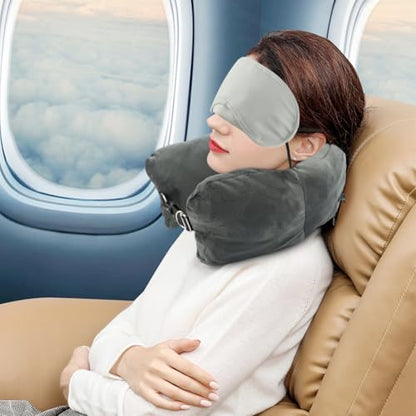 2‑Pack Stuffable Travel Neck Pillow, Velvet Fillable Neck Pillow for Travel