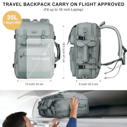 PIJUSHI Travel Backpack Convertible Carry On Duffel Shoulder Bag for Daily - color: Updated Grey Blue