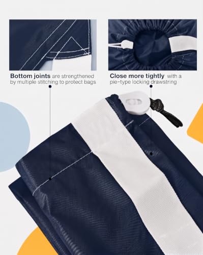 HOMEST 2pack XL Laundry Bag with Strap, Clothes Organizer for Dorm & Travel - color: (2 Pack - With Strap) Blue & Sky Blue