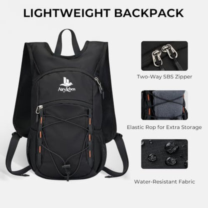 14L Small Hiking Backpack, Packable Travel Daypack for Men Women - color: Black