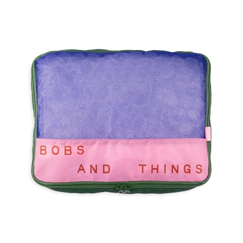 ban.do Packing Cube Set of 4, Bits and Bobs | Polyester and Mesh Packing Organizers, Includes 4 Foldable Luggage Packer Bags in Various Sizes with Quote Designs - color: Bits and Bobs