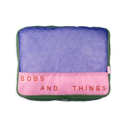 ban.do Packing Cube Set of 4, Bits and Bobs | Polyester and Mesh Packing Organizers, Includes 4 Foldable Luggage Packer Bags in Various Sizes with Quote Designs - color: Bits and Bobs