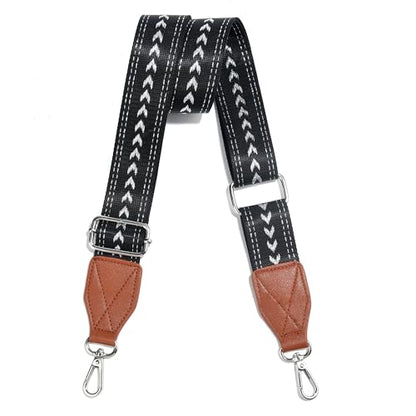 LEMEDE Purse Strap Replacement Crossbody 1.5" Wide Shoulder Strap Adjustable Straps Handbag Strap Replacement Belts - color: Brown-38s-arrow-black(silver)