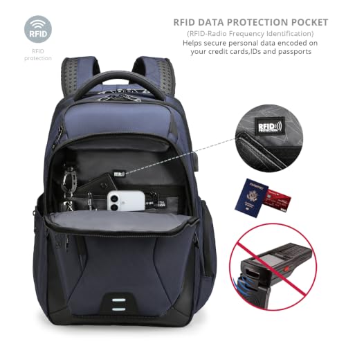Swissdigital Design Laptop Backpack for Men Fit 15.6" Computer SD1695-12 - color: Blue