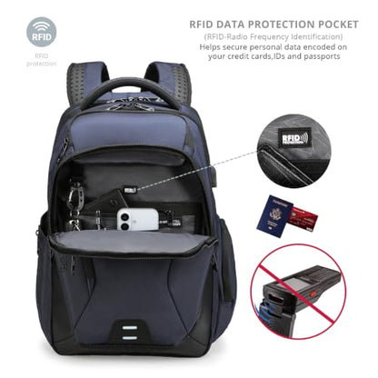 Swissdigital Design Laptop Backpack for Men Fit 15.6" Computer SD1695-12 - color: Blue