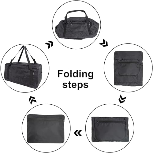HOLYLUCK Foldable Travel Duffel Bag Luggage Great for Gym -55L, black - color: Black, size: 55L