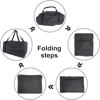 HOLYLUCK Foldable Travel Duffel Bag Luggage Great for Gym -55L, black - color: Black, size: 55L