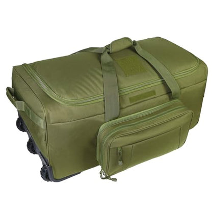 Military Wheeled Deployment Bag Large Tactical Heavy Duty Duffel Bag 124L - color: Green