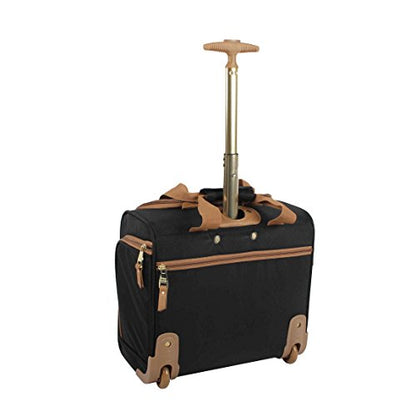 Steve Madden Designer Luggage Collection - 3 Piece Softside Expandable Lightweight Spinner Suitcase Set - Travel Set Includes an Under Seat Bag, 20-Inch Carry on and 28-Inch Checked Suitcase, Harlo - color: Harlo Black
