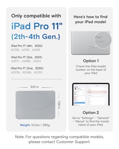 MOFT Dynamic Folio Case for iPad Pro 11 Inch M5 2025 & M4 2024 - color: Cement x Sapphire