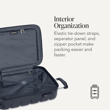 SWISSGEAR Signature Hardside Expandable Carry-On Spinner & Mini Weekender Tote Set, ABS Construction, TSA-Friendly Lock, Navy, 2-Piece Set (19-Inch/Mini Weekender Tote) - color: Navy, size: 2-Piece Set (Mini Weekender/19")