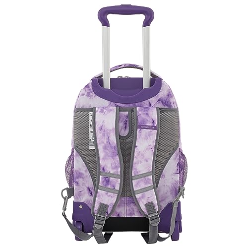 Travelers Club 20" Rolling Backpack with Laptop Compartment, Tie Dye - color: Purple tie, size: 20 Inch