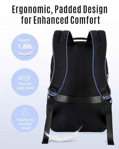 LIGHT FLIGHT Women Backpack for Work Laptop Backpack Women Travel Backpack Laptop Bag 15.6'' Laptop backpack - color: Black