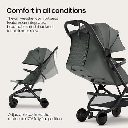 Mompush Velo Lightweight Travel Stroller Travel Bag Included - color: Aurora Green, size: Stroller+Travel Bag