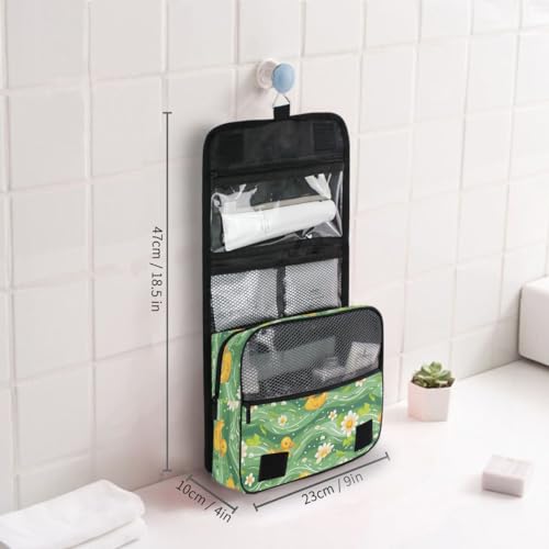 Hanging Travel Toiletry Bag Little Ducks Daisy Flower Kit Makeup Case Cosmetics Organizer for Men Women - color: Little Ducks Daisy Flower