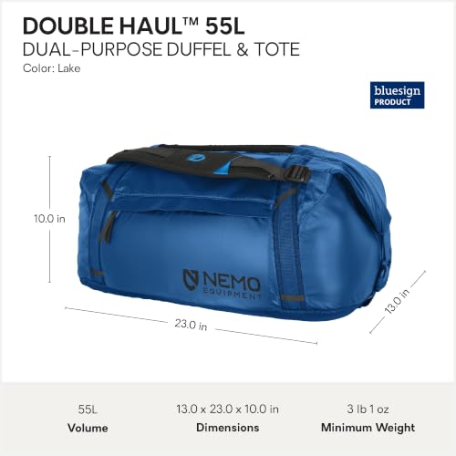 NEMO Equipment Double Haul Duffel & Tote Bag - Lake - 55L - color: Lake, size: 55L