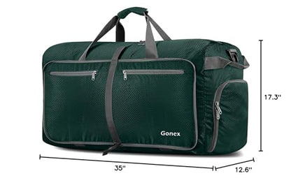 Gonex 150L Foldable Travel Duffle Bag with Shoe Compartment, Lightweight - color: Blackish Green, size: 150L