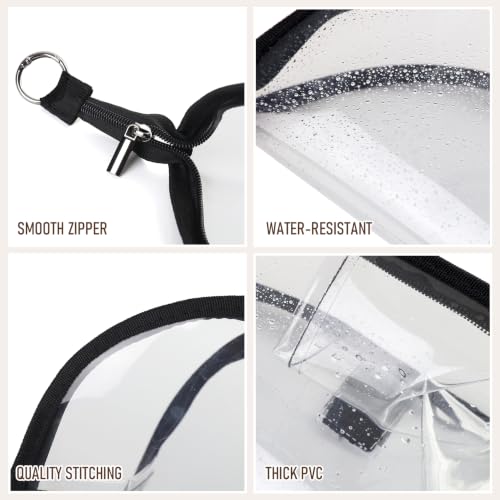 Valleycomfy 2Pcs Clear Standing Toiletry Bags Lightweight, Black & Gray - color: Black & Gray