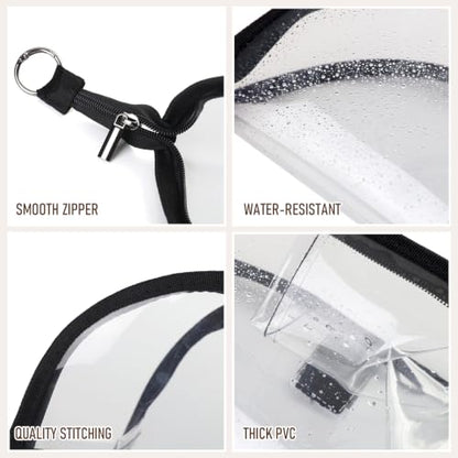 Valleycomfy 2Pcs Clear Standing Toiletry Bags Lightweight, Black & Gray - color: Black & Gray