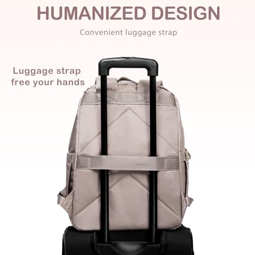 VANKEAN 17.3Inch Laptop Backpack for Women Large Capacity - color: Quilted Light Dusty Pink/Grey Purple, size: 17.3 Inch