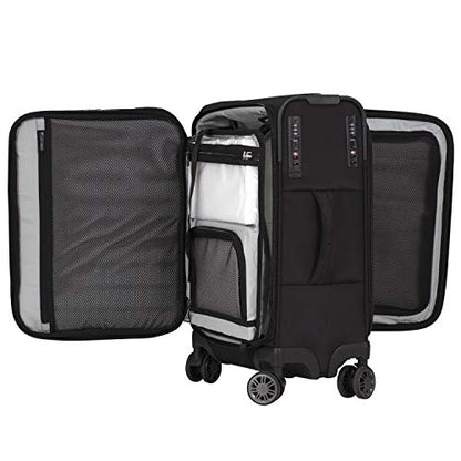 M&A Dual Opening Wide Trolley Carry-On Luggage, Black, 22-Inch - color: Black, size: Carry-On 22-Inch