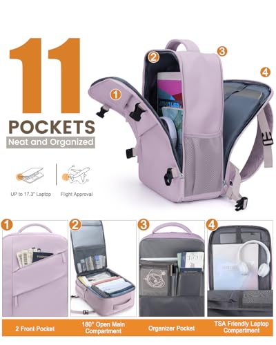 Capolo Travel Laptop Backpack Women Carry On Backpack Weekender Travel Bag - color: Purple, size: Large