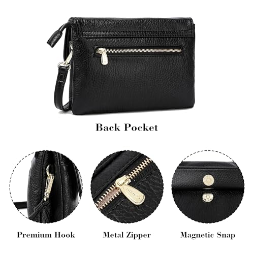 MINICAT RFID Small Crossbody Bags for Women Vegan Leather Cross Body Purse - color: Black, size: Small