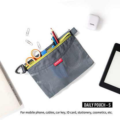 pack all 3 Pcs Water-Resistant Zipper Pouch, Mesh Zipper Bag - color: Grey, size: Set