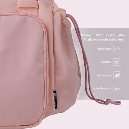 Everyday Bag Tote for Women, Spacious Diaper Bag with 16 Pockets, Durable Travel Bag, Sleek Work Shoulder Bag - color: Matte Pink
