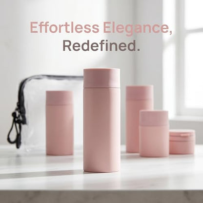 Travel Bottles Set, 5PC TSA Approved Travel Size Toiletry Containers, Leak Proof Refillable Travel Shampoo Lotion Bottles, Travel Accessories (Pink) - color: Pink
