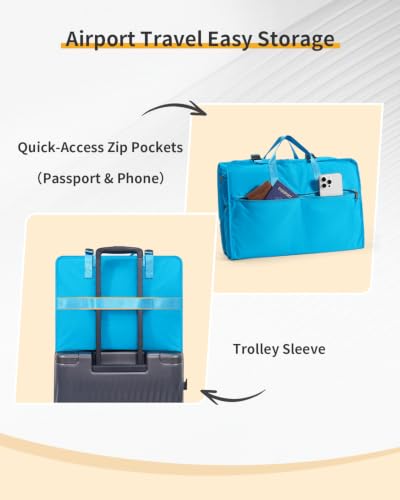 ECOHUB Hanging Travel Closet Portable Luggage Organizer Packing Bag,Teal - color: Teal