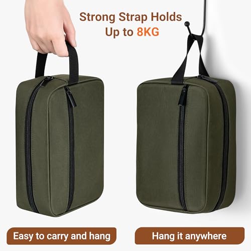 Elviros Hanging Toiletry Bag, Lightweight Dopp Kit, Small, Army Green - color: Army Green, size: Small