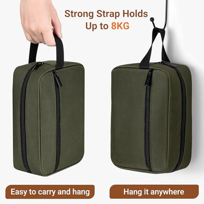 Elviros Hanging Toiletry Bag, Lightweight Dopp Kit, Small, Army Green - color: Army Green, size: Small