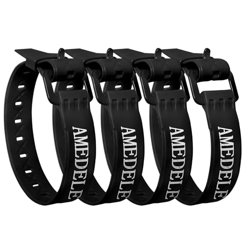 4 Pack 14" Rubber Tie Down Straps,Quick Lashing Straps with Buckles - color: Black, size: 14" Length / 4 Pack