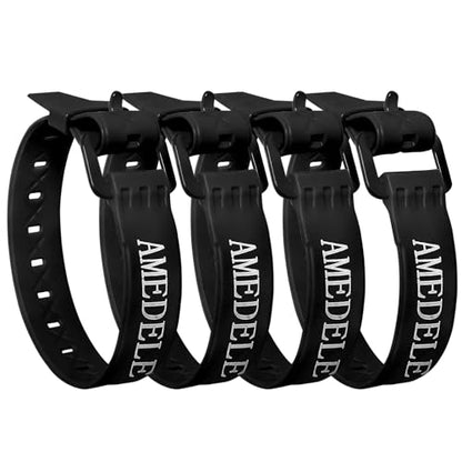 4 Pack 14" Rubber Tie Down Straps,Quick Lashing Straps with Buckles - color: Black, size: 14" Length / 4 Pack